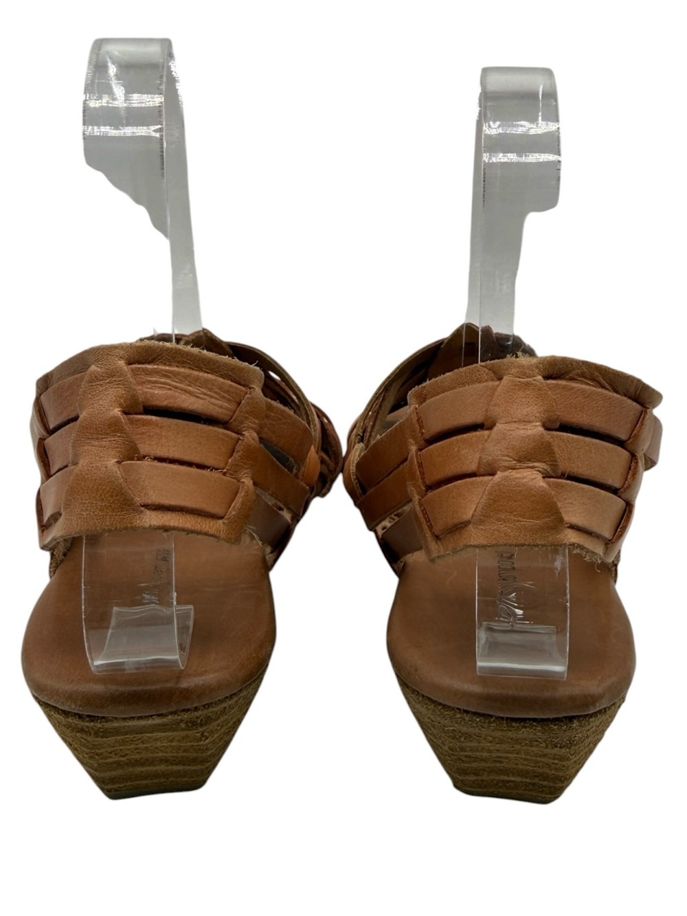 Jeffrey Campbell Celano Huarache Sandals Size 8 Brown Leather Woven Slingback - Picture 6 of 11